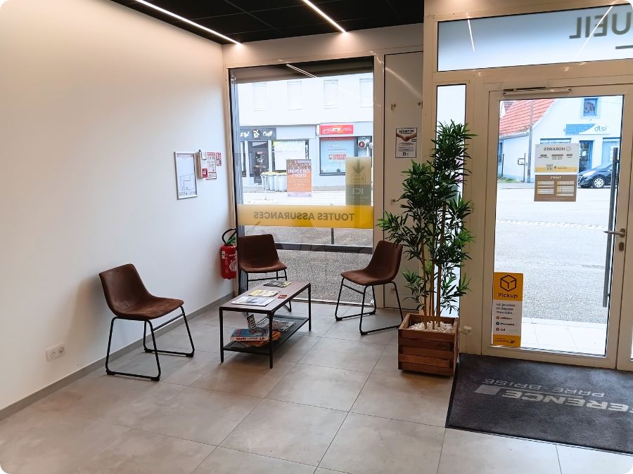 Espace d'attente de l'agence Référence Pare-Brise Haguenau
