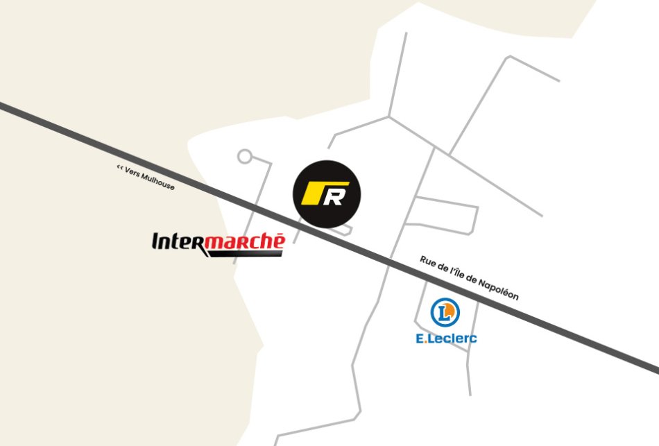Carte avec un pins localisation de Référence Pare-Brise Mulhouse