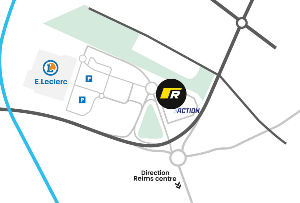 Carte avec un pins localisation de Référence Pare-Brise Reims