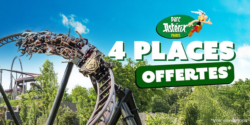 Offre remplacement pare-brise : 4 places Parc Astérix Offertes