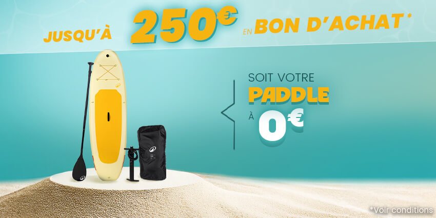 Paddle sur un tas de sable