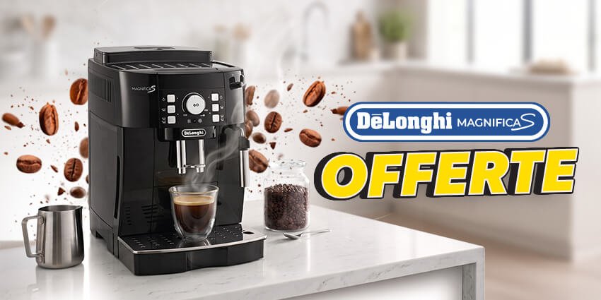 Machine à café De'Longhi Magnifica S posée sur un plan de travail