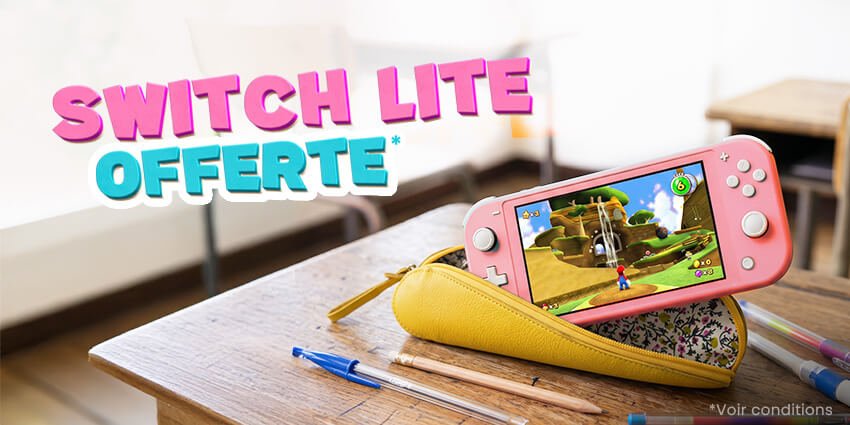 Switch Lite sur une table de classe